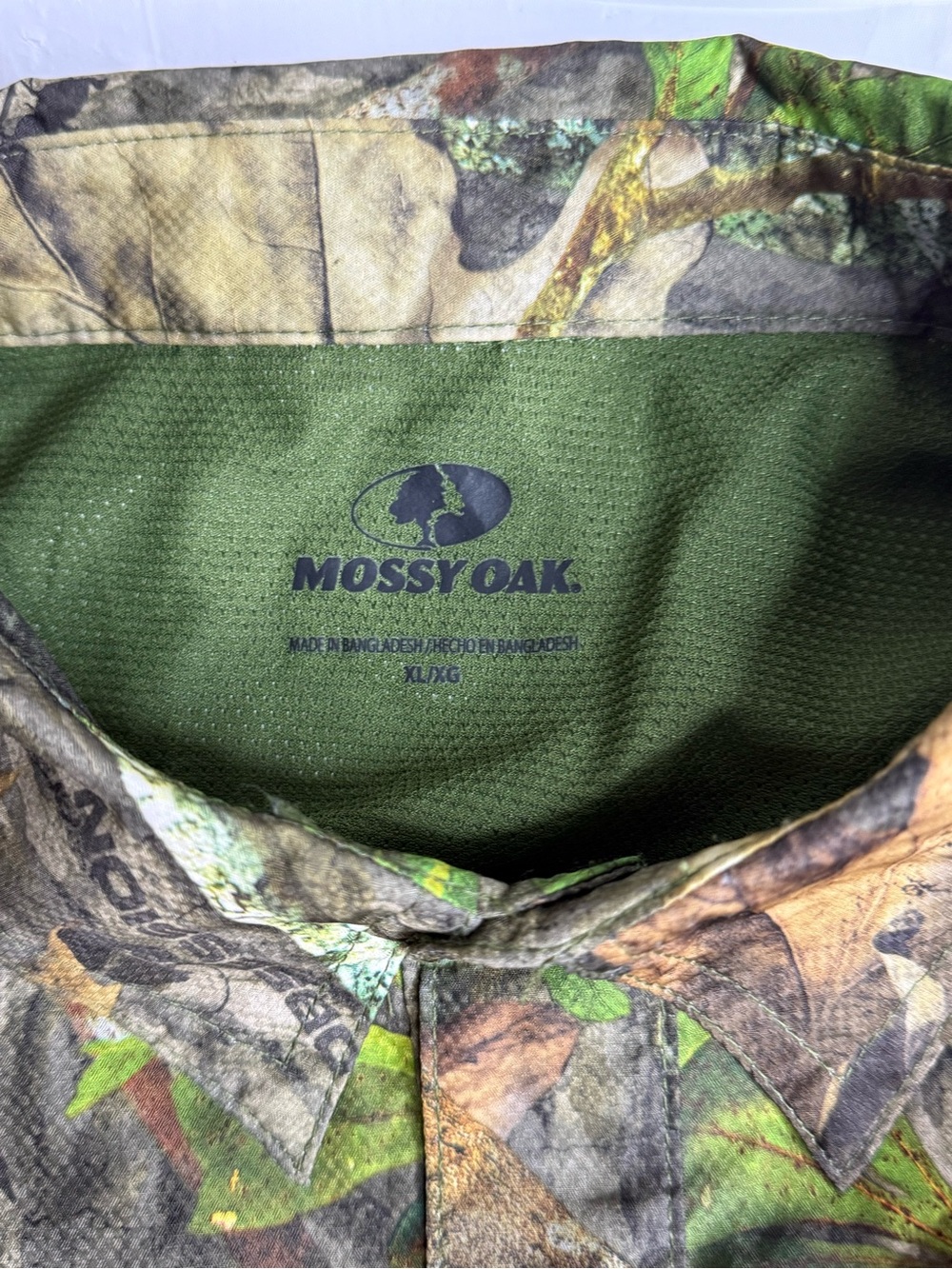 Mossy Oak NWTF Camo Button Up Hunting Shirt Mens XL Green Leaf Print - Picture 5 of 7